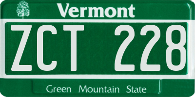 VT license plate ZCT228