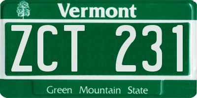 VT license plate ZCT231
