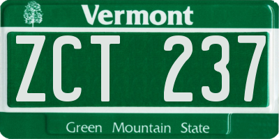 VT license plate ZCT237