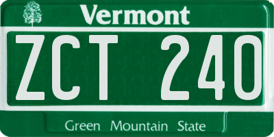 VT license plate ZCT240