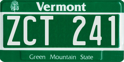 VT license plate ZCT241