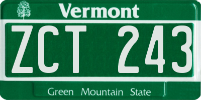 VT license plate ZCT243