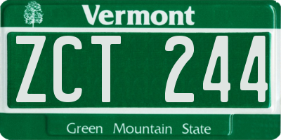 VT license plate ZCT244