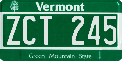 VT license plate ZCT245