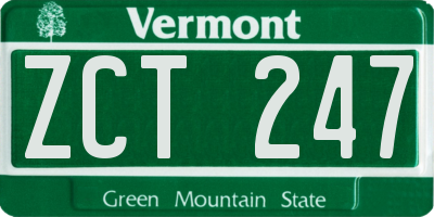 VT license plate ZCT247