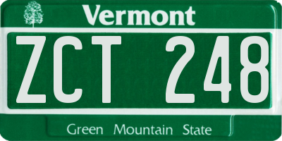 VT license plate ZCT248