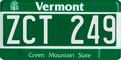 VT license plate ZCT249