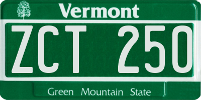 VT license plate ZCT250