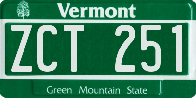 VT license plate ZCT251