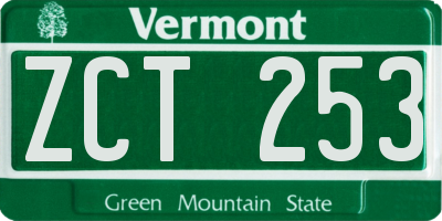 VT license plate ZCT253