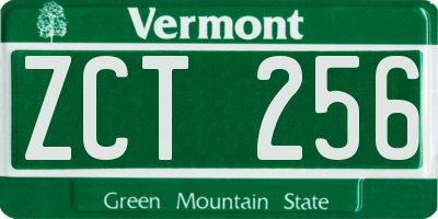 VT license plate ZCT256