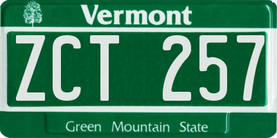 VT license plate ZCT257