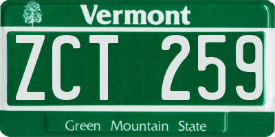 VT license plate ZCT259