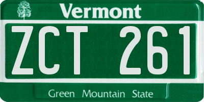 VT license plate ZCT261