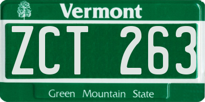 VT license plate ZCT263