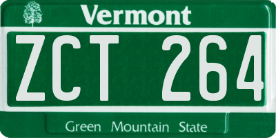 VT license plate ZCT264