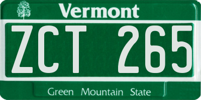 VT license plate ZCT265