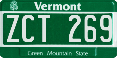 VT license plate ZCT269