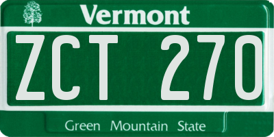 VT license plate ZCT270