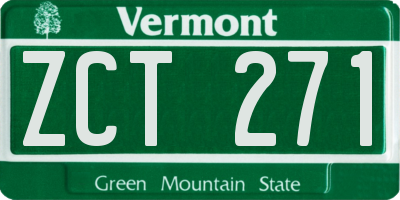 VT license plate ZCT271