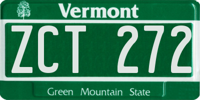VT license plate ZCT272