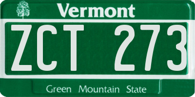 VT license plate ZCT273