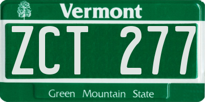 VT license plate ZCT277