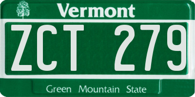 VT license plate ZCT279
