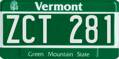 VT license plate ZCT281