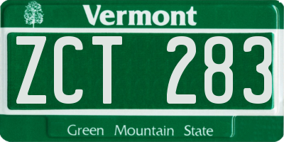 VT license plate ZCT283