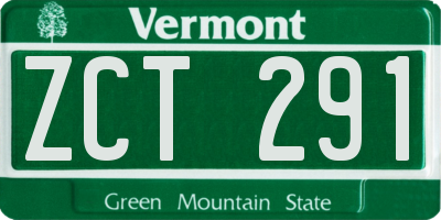 VT license plate ZCT291