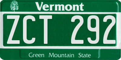 VT license plate ZCT292