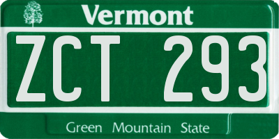 VT license plate ZCT293