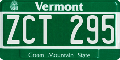 VT license plate ZCT295
