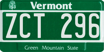 VT license plate ZCT296