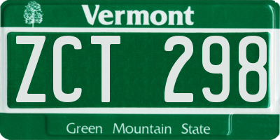 VT license plate ZCT298