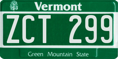 VT license plate ZCT299