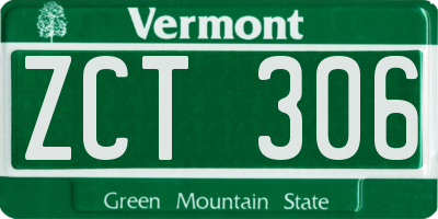 VT license plate ZCT306