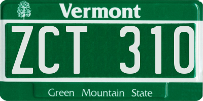 VT license plate ZCT310
