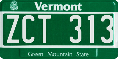 VT license plate ZCT313