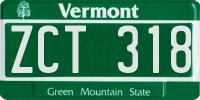 VT license plate ZCT318