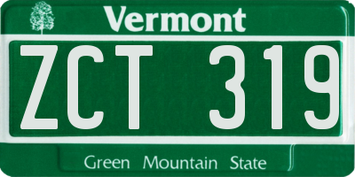 VT license plate ZCT319