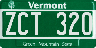 VT license plate ZCT320