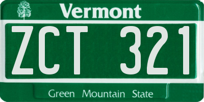 VT license plate ZCT321