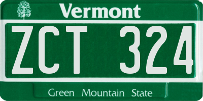 VT license plate ZCT324