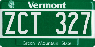 VT license plate ZCT327