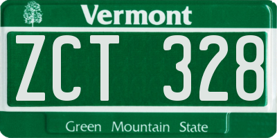 VT license plate ZCT328