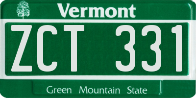 VT license plate ZCT331