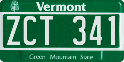 VT license plate ZCT341