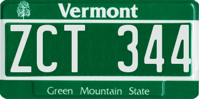 VT license plate ZCT344